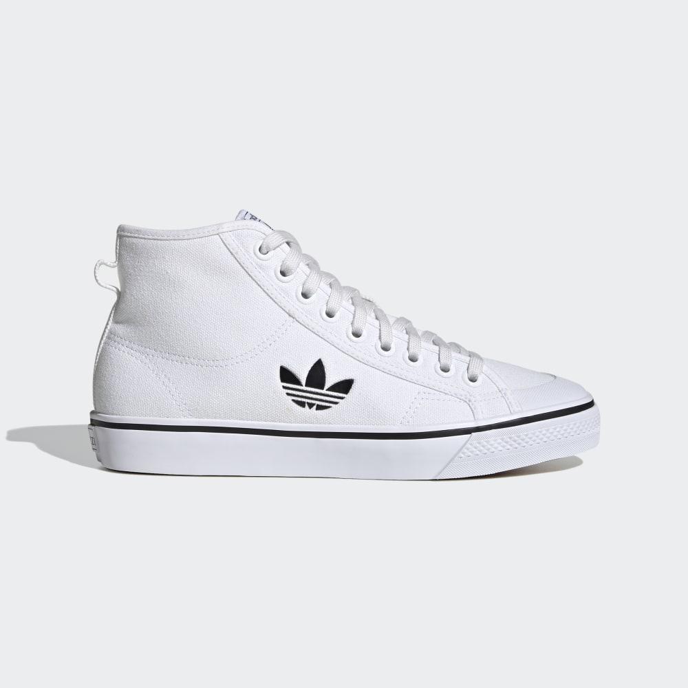 Adidas Men's Nizza Hi Originals Shoes White/Black Ireland FW8351